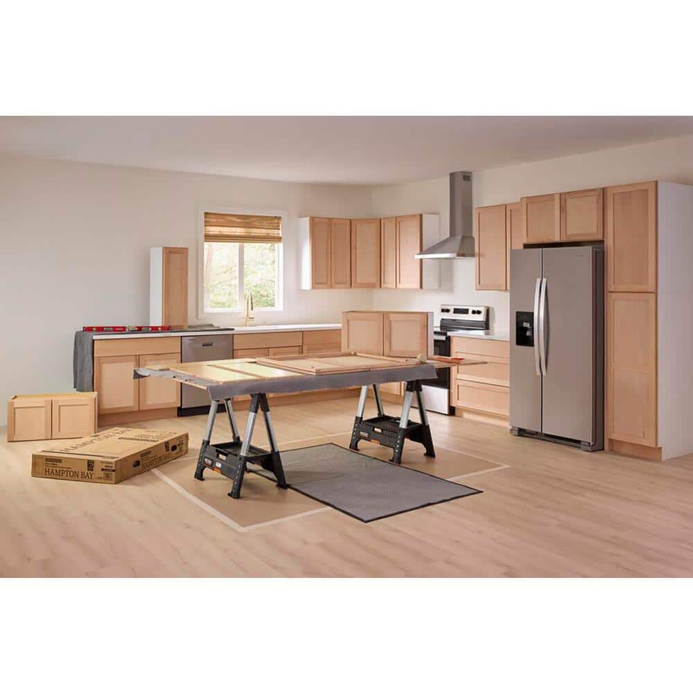 36 in. W x 24 in. D x 12 in. H Ready to Assemble Wall Bridge Kitchen Cabinet in Unfinished with CLICKREADY Technology - Hercitys