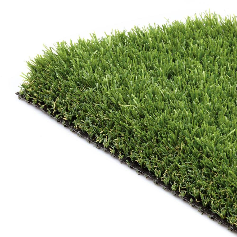 15 ft. W x Cut to Length Green and Tan Quick Draining Artificial Grass Turf - Hercitys