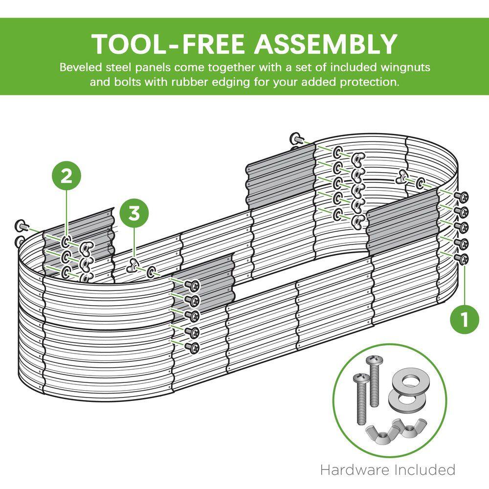 48 in. L x 24 in. W x 24 in. H Taupe Steel Raised Garden Bed - Hercitys
