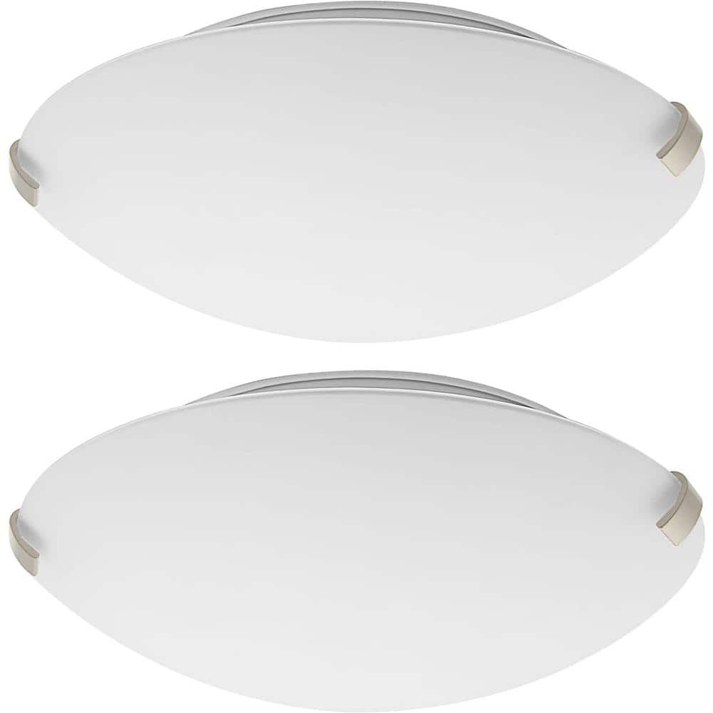 13 in. Dimmable Adjustable CCT Integrated LED Flush Mount with Glass Shade Ceiling Light Fixture (2-Pack) - Hercitys