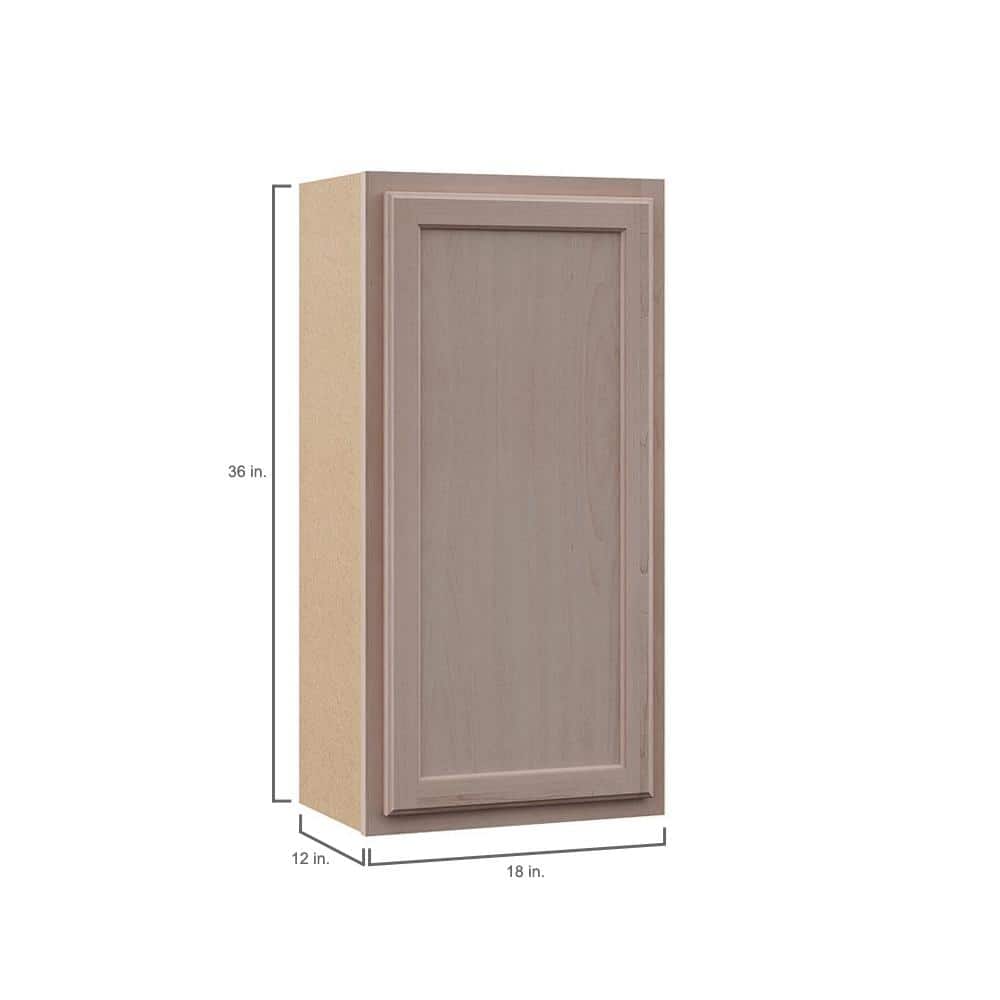 18 in. W x 12 in. D x 36 in. H Assembled Wall Kitchen Cabinet in Unfinished with Recessed Panel - Hercitys