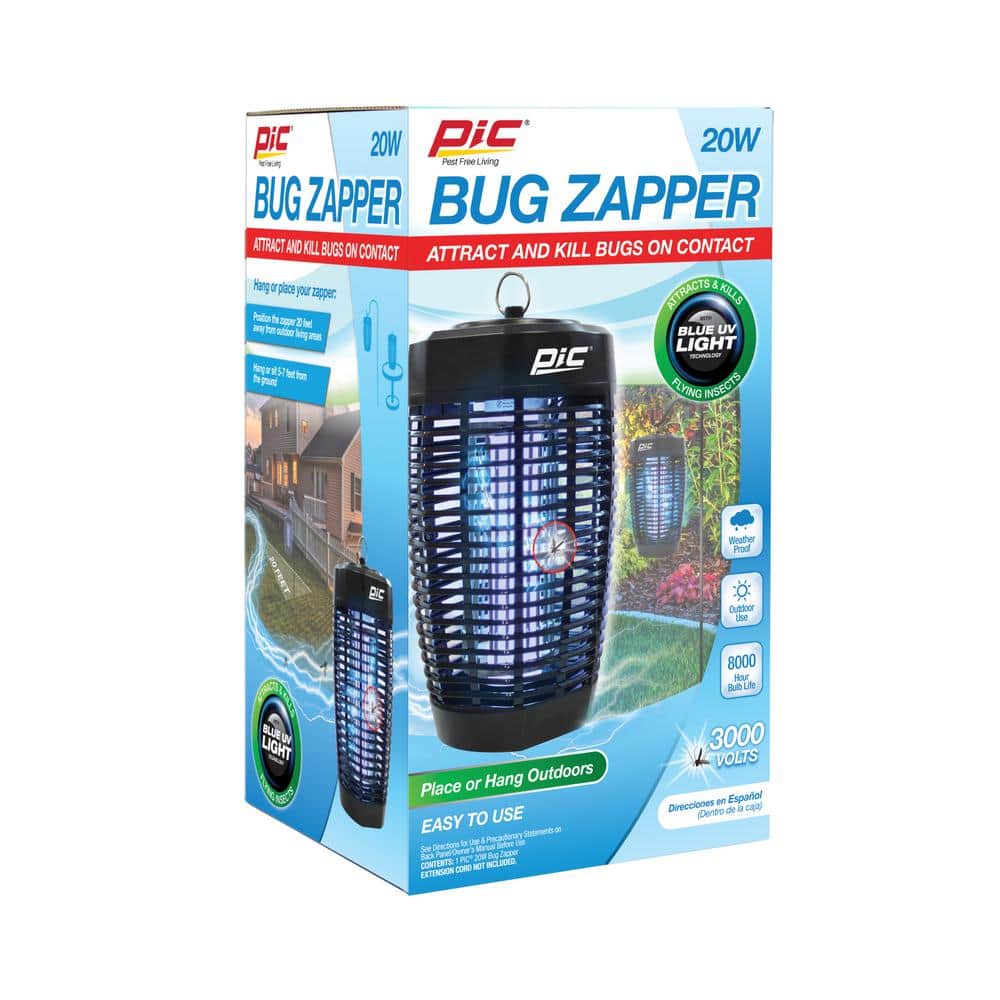 20-Watt Bug Zapper Kills Bugs on Contact with Blue Light Technology - Hercitys