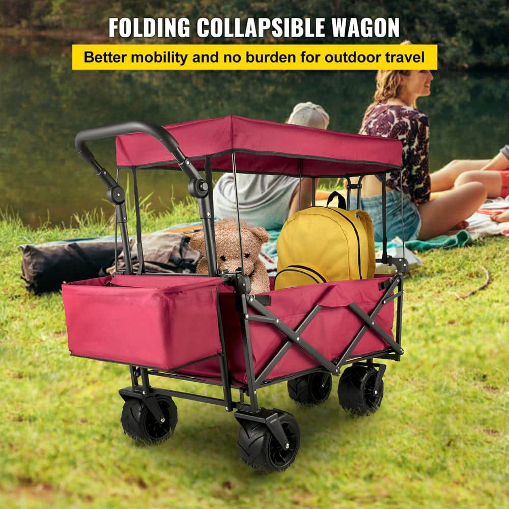 3 cu. ft. Extra Large Collapsible Garden Cart with Removable, Steel, Garden Cart - Hercitys