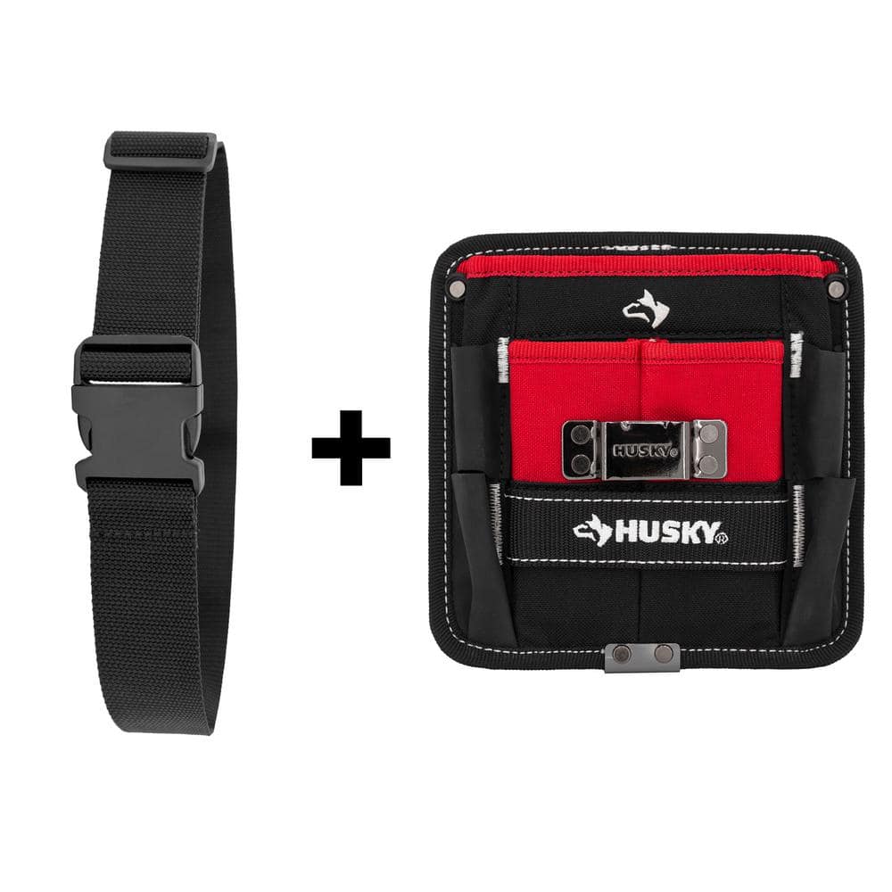 2 in. Quick Release Work Tool Belt with 7 in. 3-Pocket Clip On Tool Belt Pouch - Hercitys