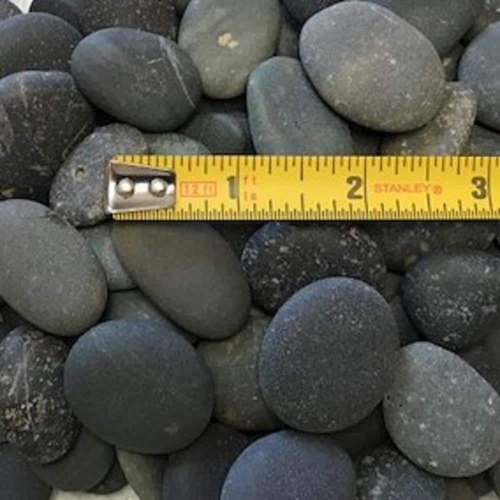 0.50 cu. ft. 40 lbs. 1/2 in. to 1-1/2 in. Black Button Mexican Beach Pebble - Hercitys