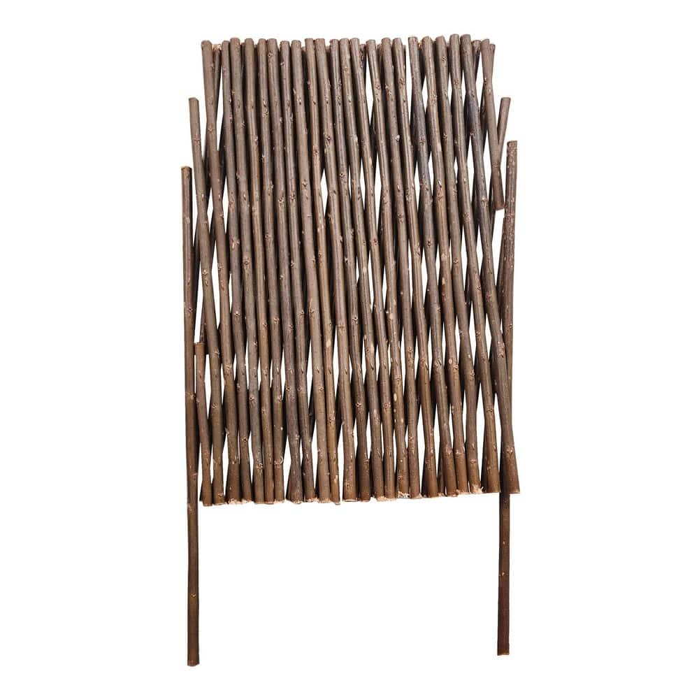 48 in. L x 15 in. x 1 in. Expandable Brown Willow Wood Edging - Hercitys