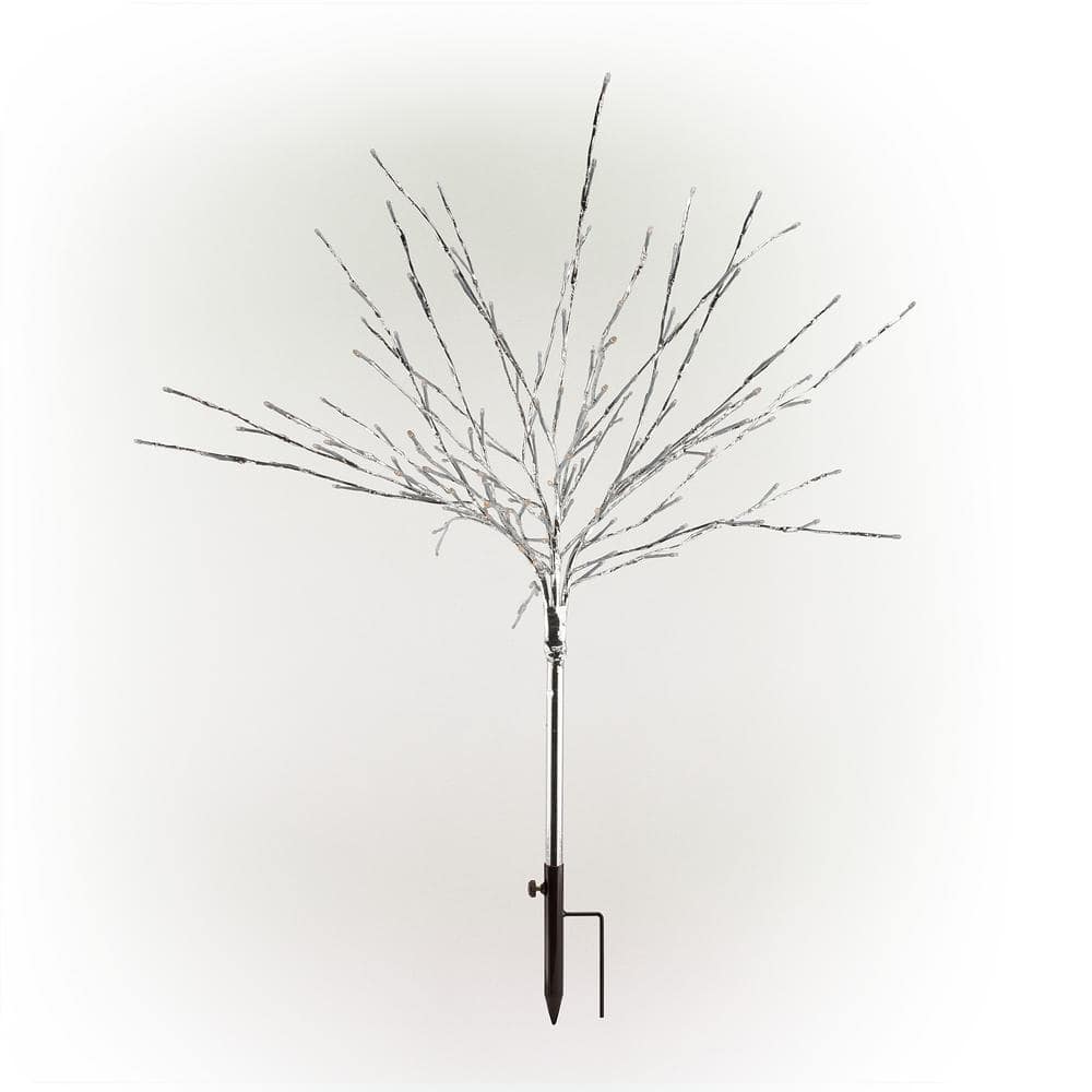 39 in. Tall Silver Metallic Foil Tree with Multicolor LED Lights - Hercitys