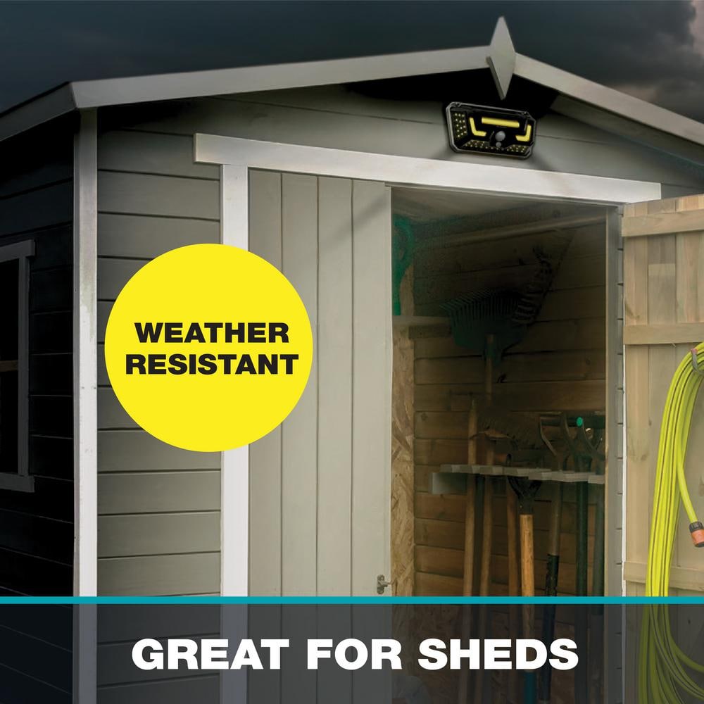 5-Watt Equivalent Integrated LED Black 300 Lumens Warm Light 2 Modes Motion Solar Bionic Light Wall Pack Light, 3500K - Hercitys