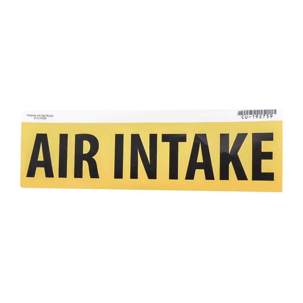 3 in. x 11.5 in. Yellow Air Intake Gas Safety Decal - Hercitys