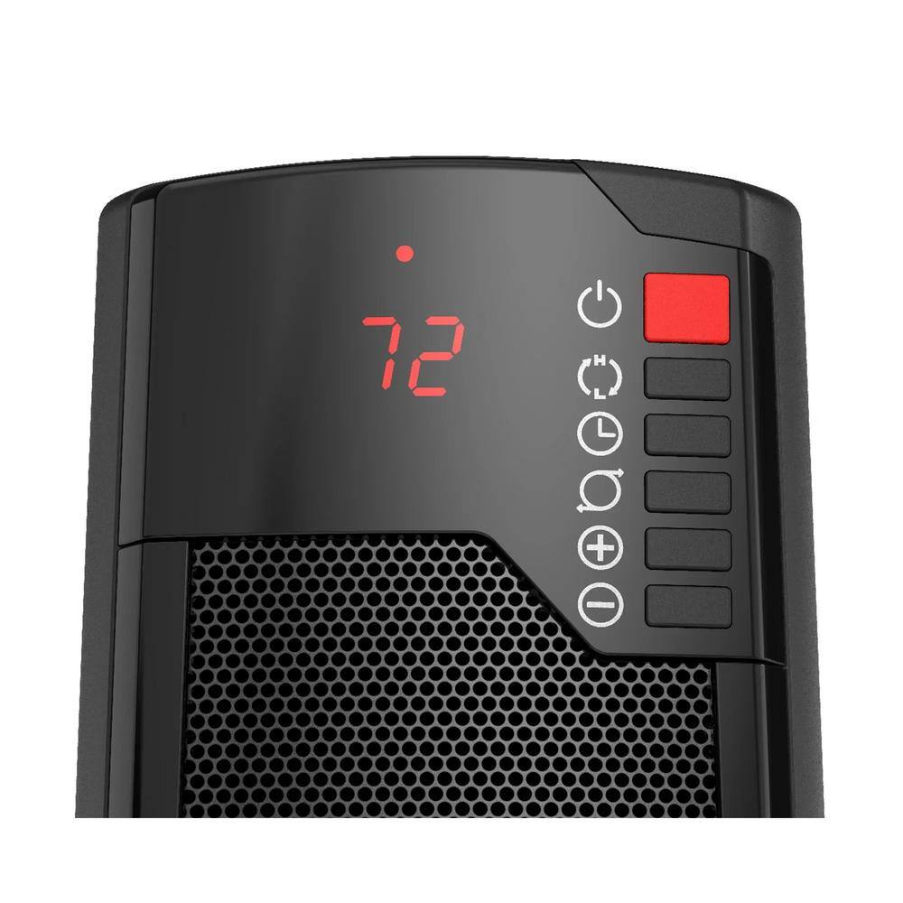 1500 W 22 in. Indoor Electric Tower Forced Air Ceramic Space Heater with Remote and Adjustable Thermostat, Black - Hercitys