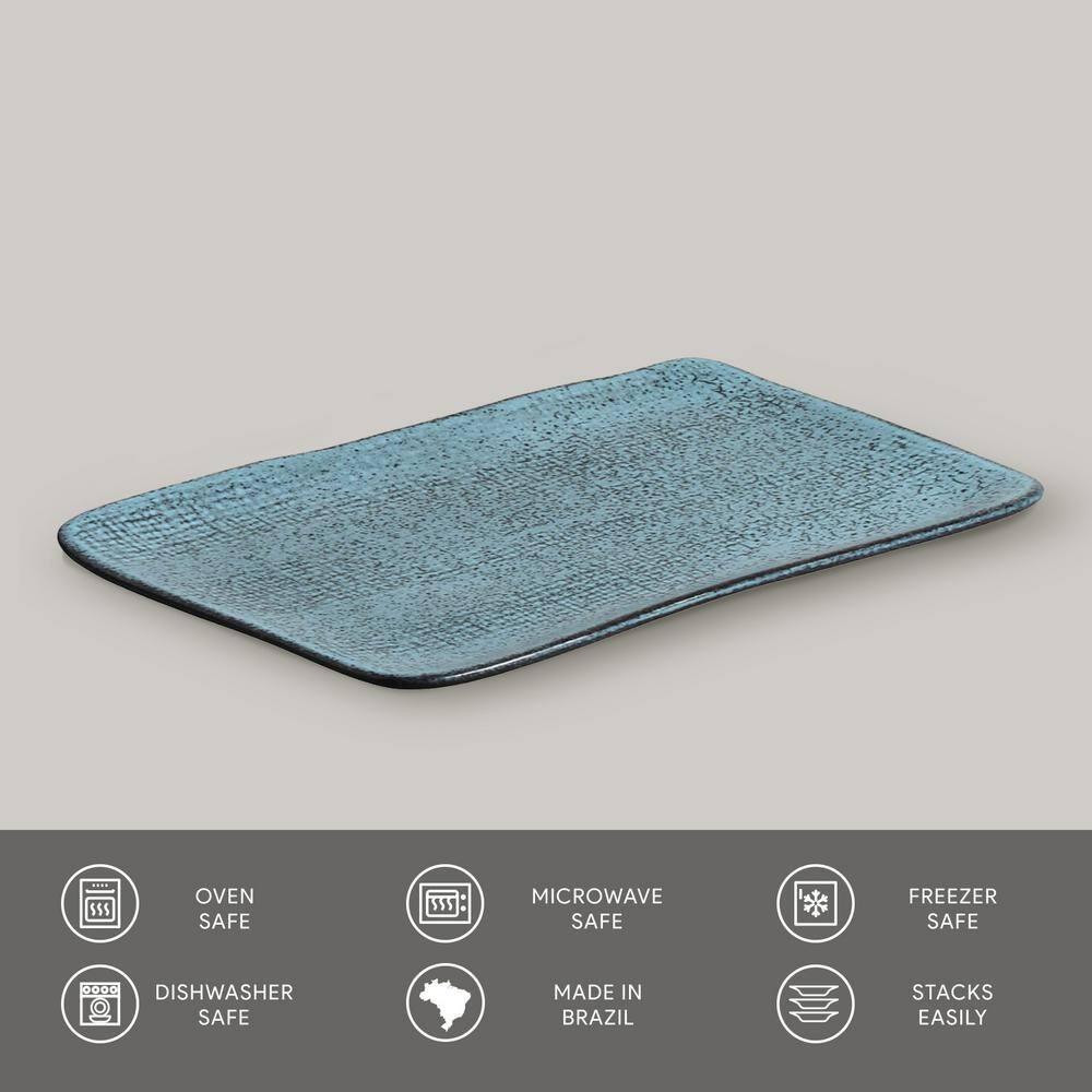 10.63 in. Night Sky Stoneware Rectangular Platter Medium Juta (Set of 4) - Hercitys