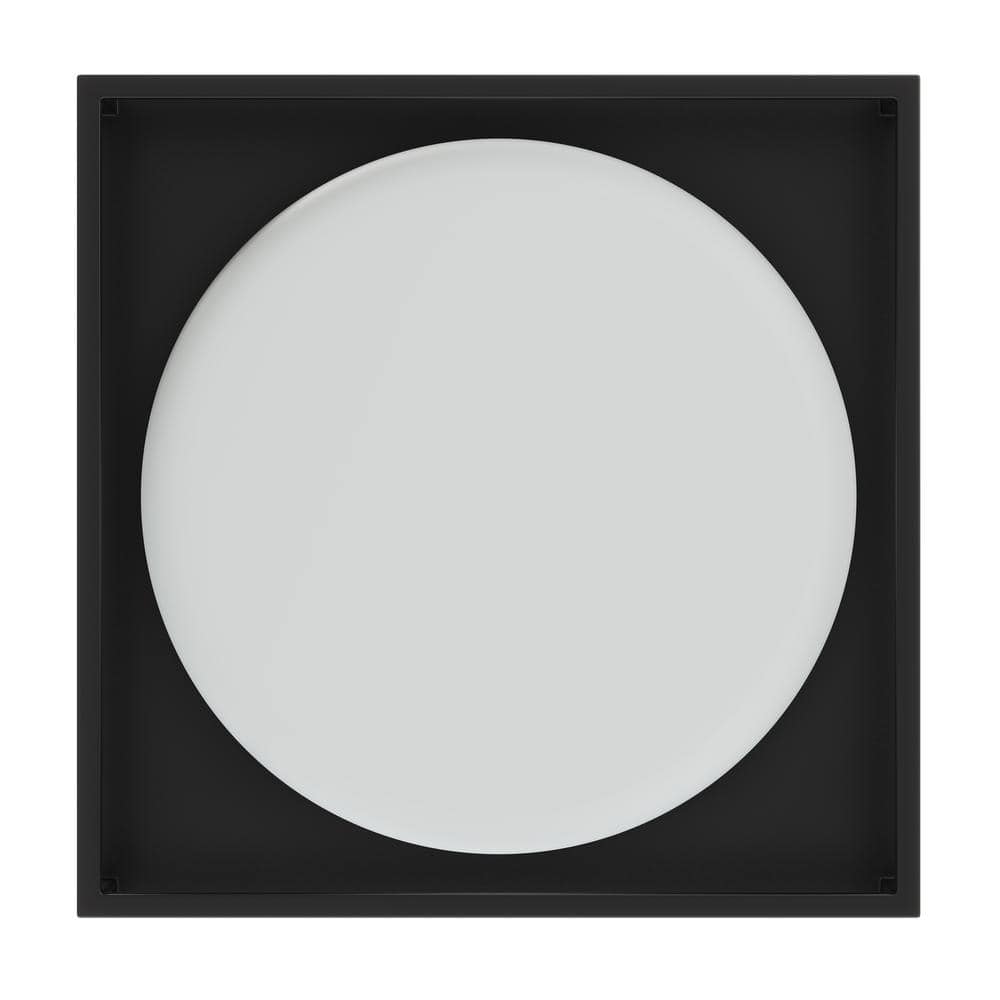 13 in. 2-Light Industrial Black Flush Mount Farmhouse Close to Ceiling Light Fixture with White Glass Shade - Hercitys