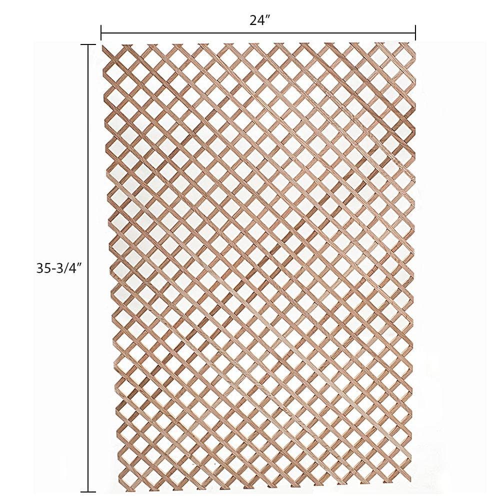 24 in. x 35-3/4 in. x 3/8 in. Unfinished Diagonal Solid North American Red Oak Lattice Panel Insert - Hercitys