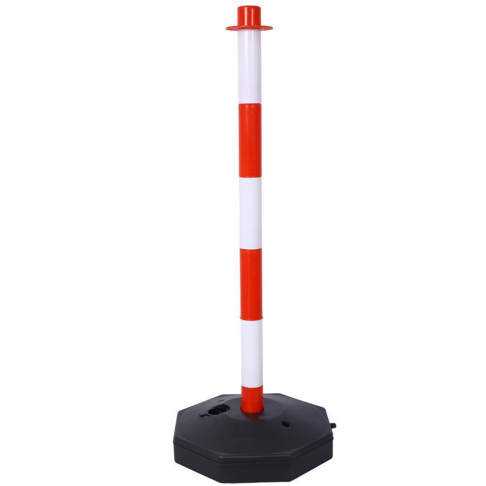 4-Pack Red 11.25 in. x 11.25 in. x 2.7 ft. Composite Fence Picket Post Cones with Fillable Base and 5 ft. Chain - Hercitys