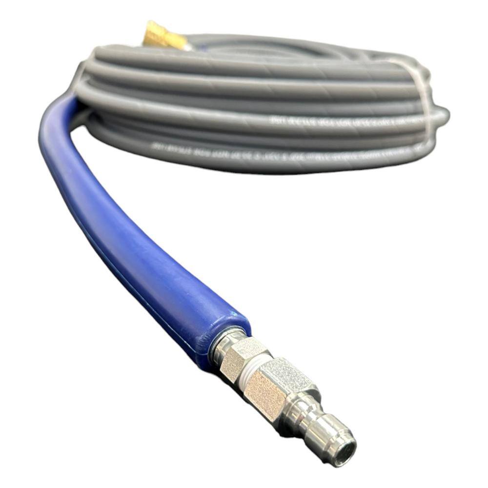 3/8 ft. x 100 ft. Gray Pressure Washer Replacement Hose, Non-Marking with Quick Disconnects - Hercitys