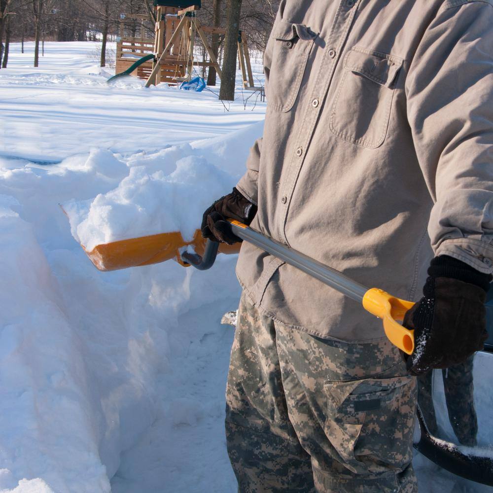 40.80 in. Steel Handle Plastic Combo Pusher and Snow Shovel - Hercitys