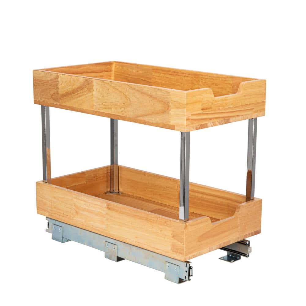 11.5 in. 2-Tier Pull-Out Wood Cabinet Organizer - Hercitys