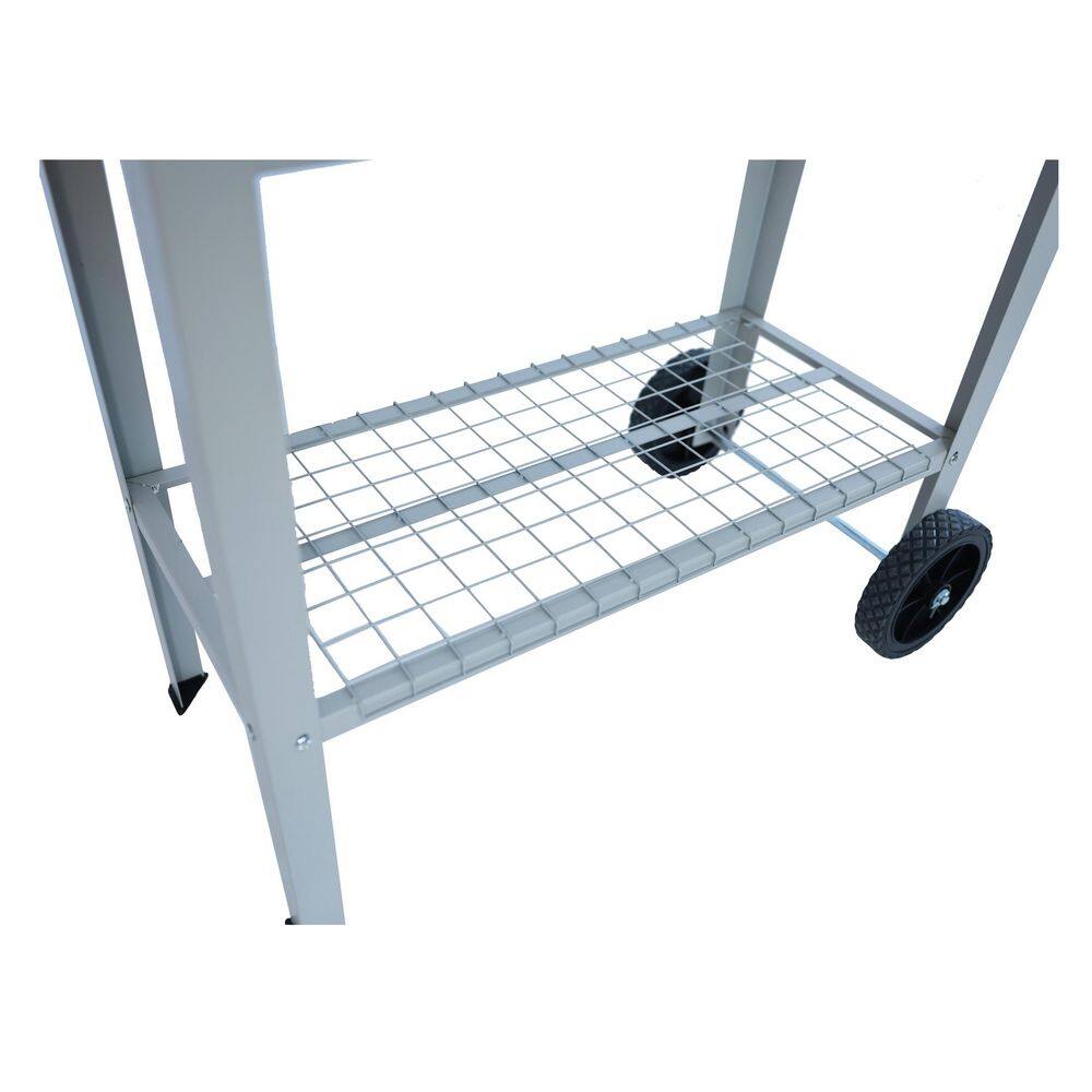 33.66 in. x 17 in. x 31.5 in. Mobile Metal Raised Garden Bed Cart with Legs, Elevated Tall Planter Box with Wheels, Gray - Hercitys