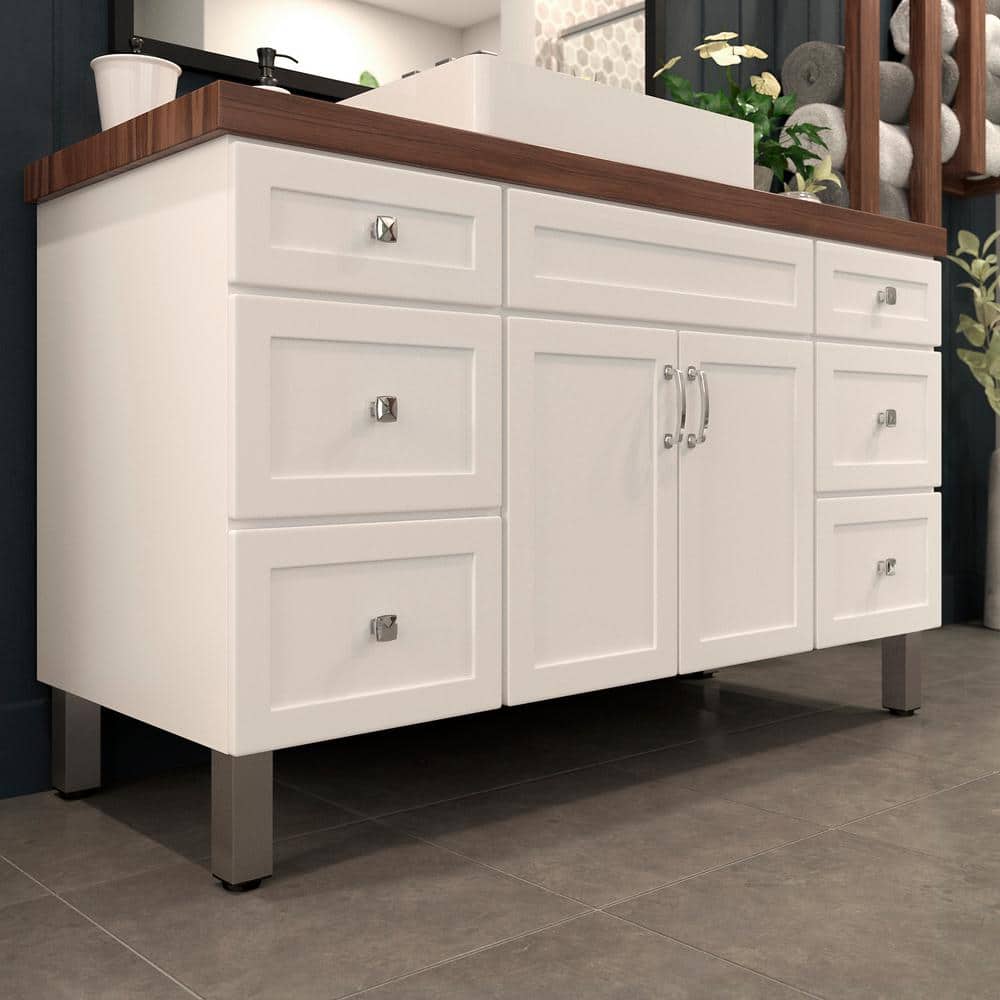 (4-Pack) 5 15/16 in. (150 mm) Stainless Steel Metal Square Furniture Leg with Leveling Glide - Hercitys