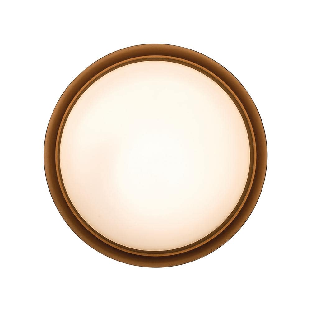 13 in. Black and Gold Integrated LED Flush Mount Ceiling Light with Frosted Glass - Hercitys