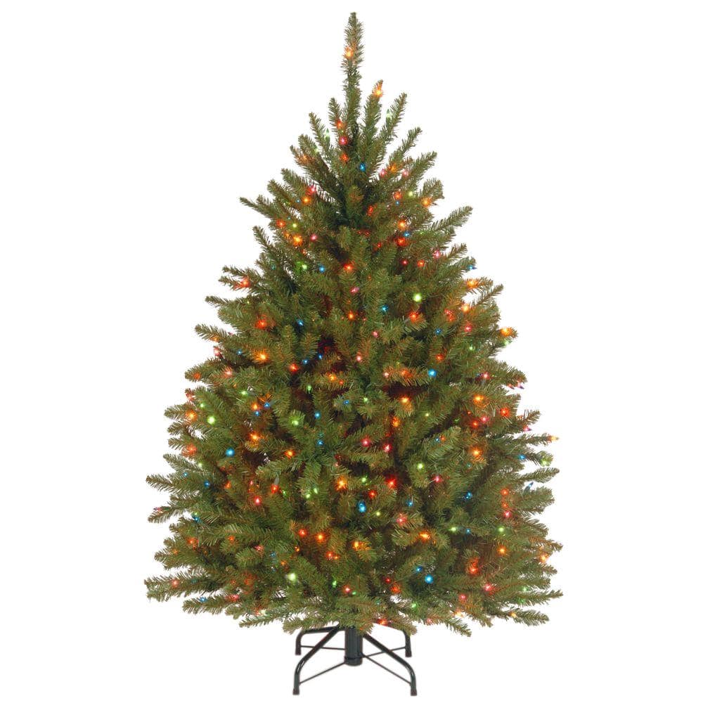 4.5 ft. Dunhill Fir Artificial Christmas Tree with Multicolor Lights - Hercitys