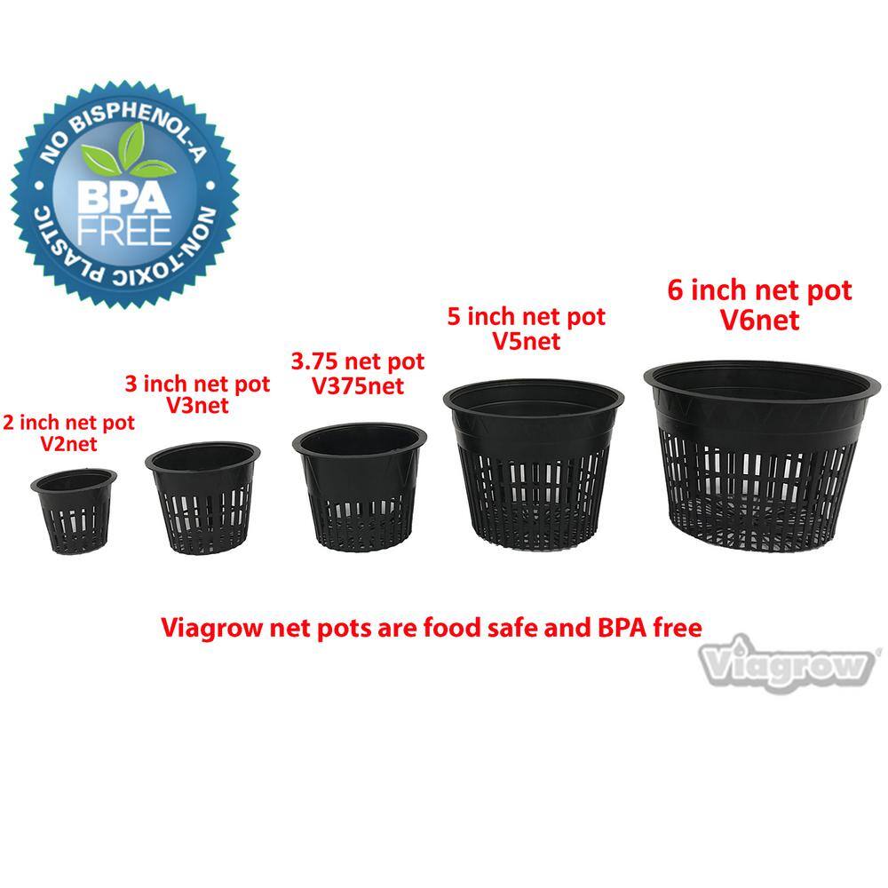 3 in. Black Round Cup with Slotted Black Plastic Mesh Net Pot (50-Pack) - Hercitys