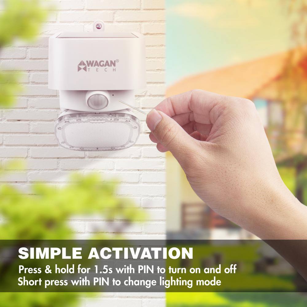 20-Watt Equivalent 2000 Lumens Solar Integrated LED Powered White Wall Light - Hercitys