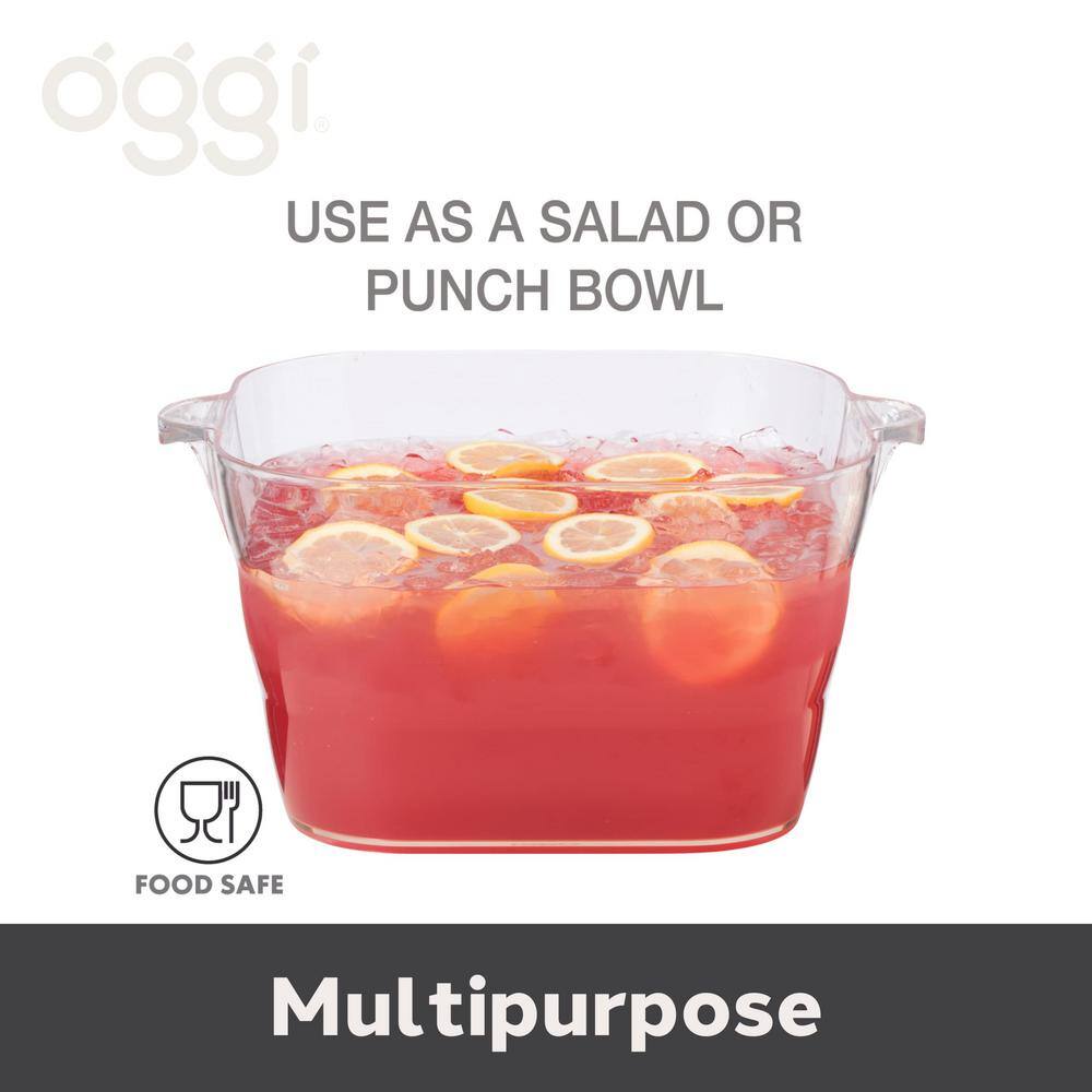 1.5 gal. 16.75 in. x 14 in. High-Quality Acrylic Crystal-Clear Square Beverage Tub with Integrated Easy Grip Handle - Hercitys