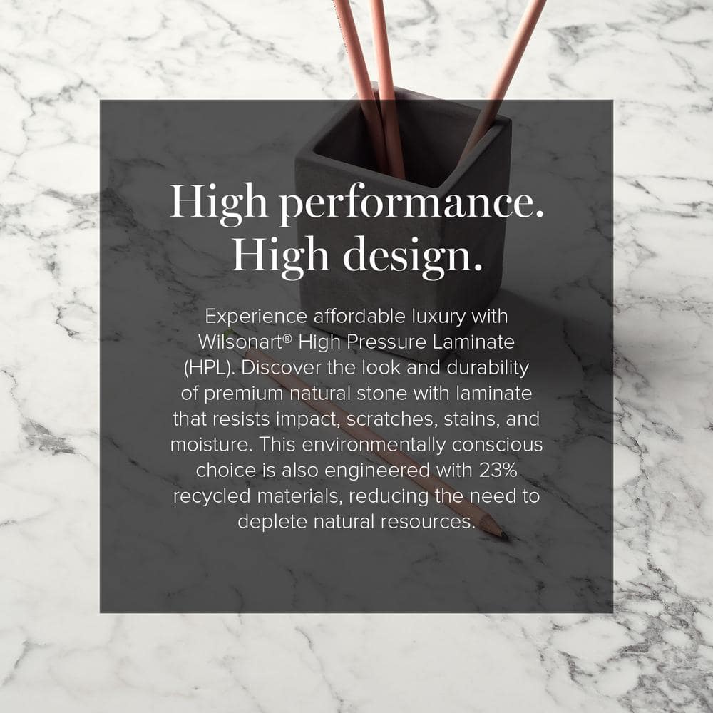 4 ft. x 8 ft. Laminate Sheet in Marmo Bianco Premium Textured Gloss Finish - Hercitys