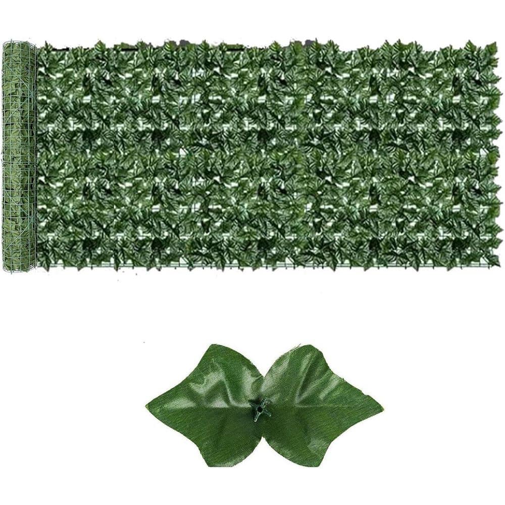 39.4 in. x 118 in. in Polyethylene Artificial Ivy Privacy Garden Fence - Hercitys