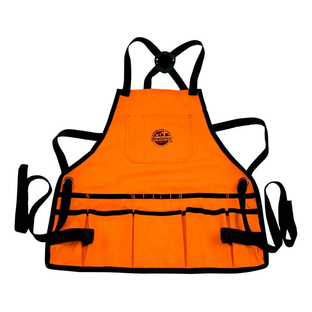 16-Pocket Rip-Stop Canvas Black Bib Apron - Hercitys