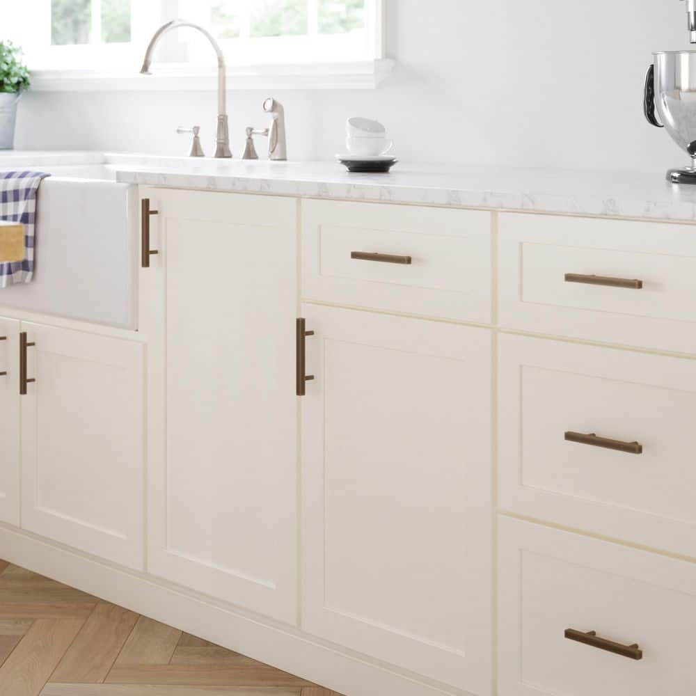 (10-Pack) Square Bar 3 in. (76 mm) Modern Matte Bronze Cabinet Handle Drawer Bar Pulls - Hercitys