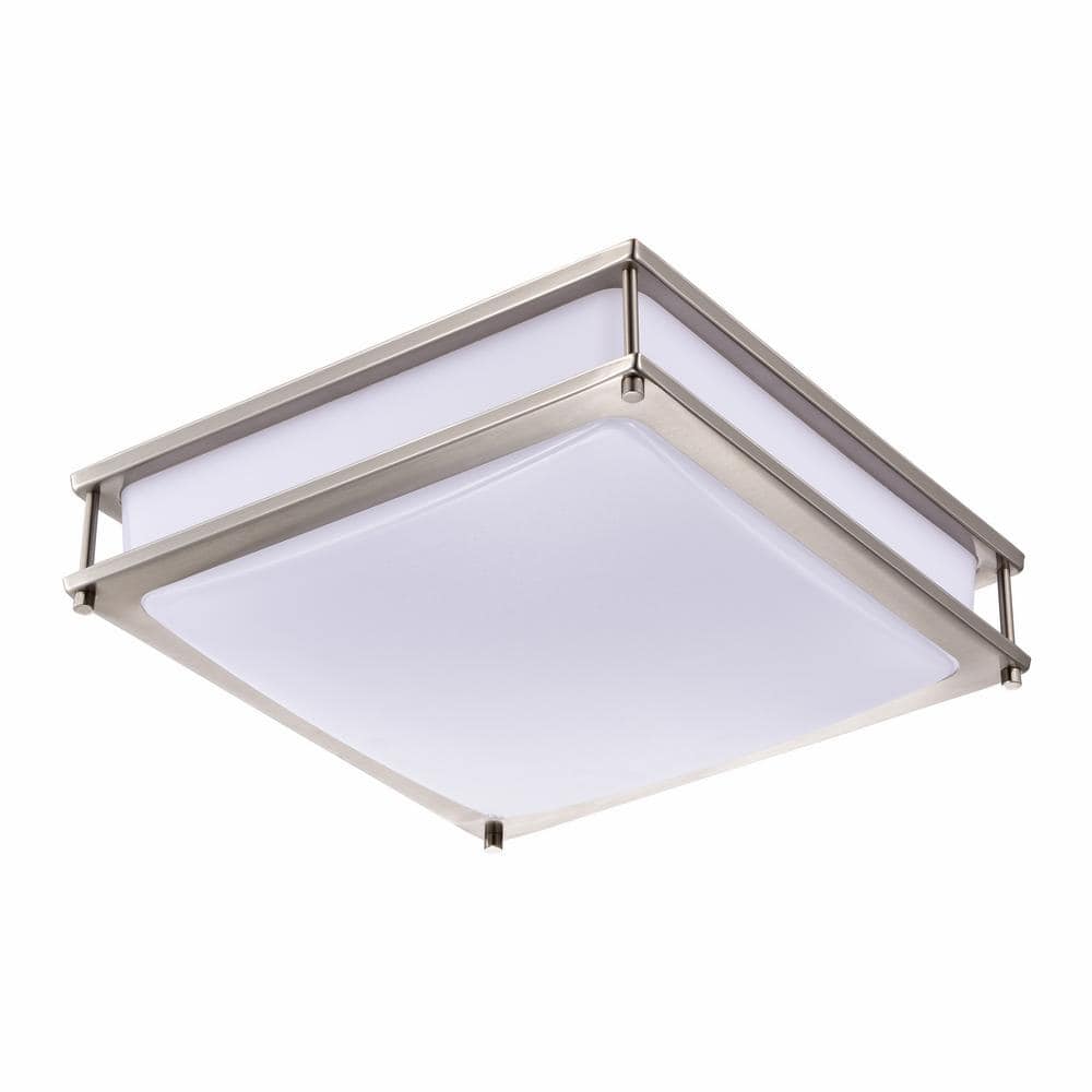 15.75 in. Brushed Nickel Dimmable 23-Watt Selectable LED Flush Mount Ceiling Light 3000K 4000K 5000K - Hercitys