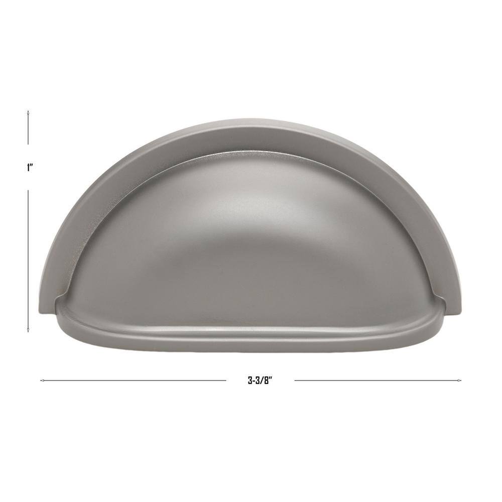 3 in. (76.2 mm) Center-to-Center Graphite Classic Bin Cup Pulls (10-Pack ) - Hercitys