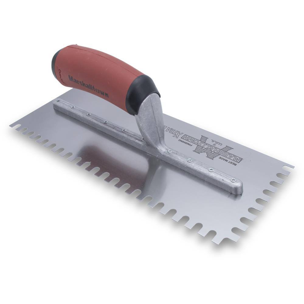 11 in. x 1/4 in. x 3/8 in. U-Notch Flooring Trowel with Durasoft Handle - Hercitys