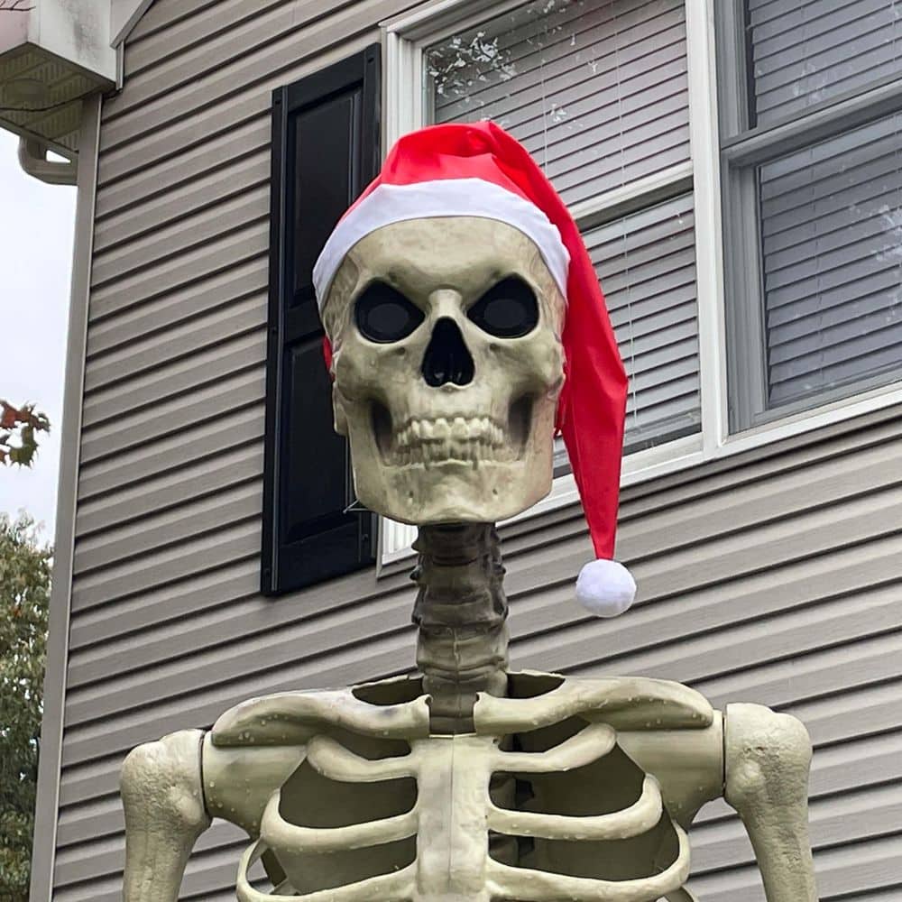 44 in. circumference Santa Hat for 12 ft. Skeleton and Sculptures  210D Poly Outdoor Decorating - Hercitys