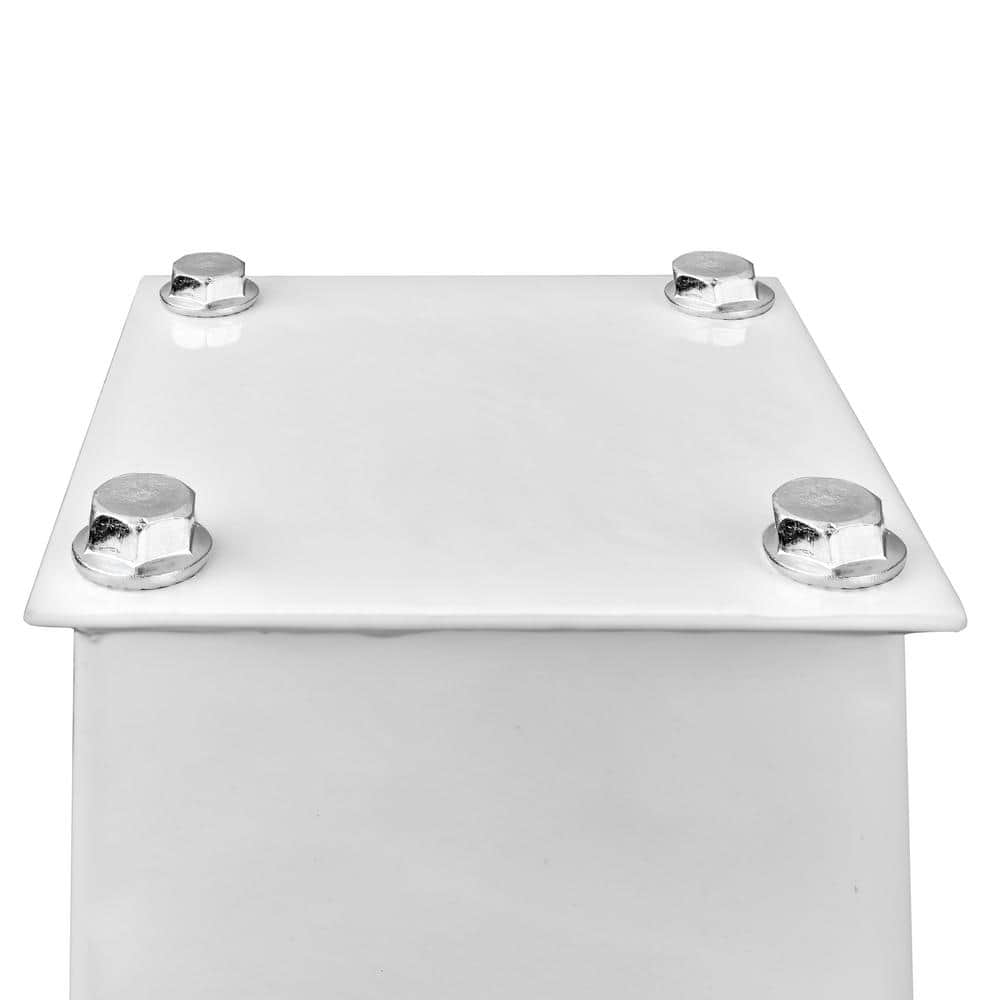 27 in. Surface Mount Mailbox Post and Baseplate Package, Alpine White - Hercitys