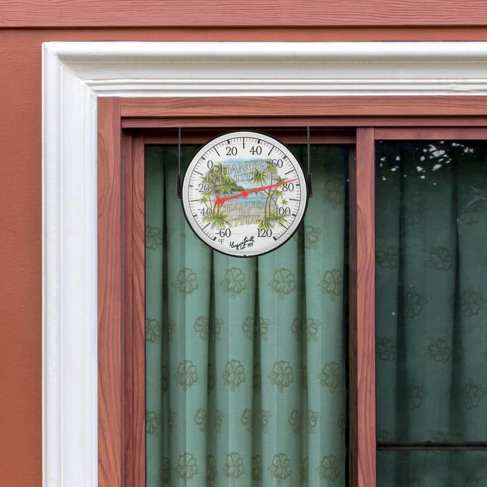 5-Inch “Changes in Latitudes, Changes in Attitudes” Margaritaville Bracket Analog Dial Thermometer - Hercitys