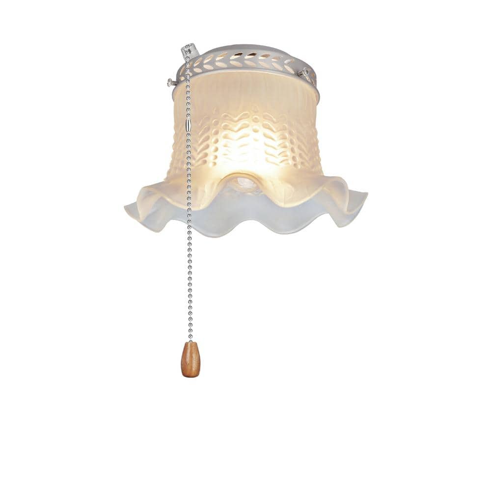 1-Light 4-1/2 in. Brushed Nickel Ceiling Fan Fitter Light Kit with Pull Chain (1-Pack) - Hercitys