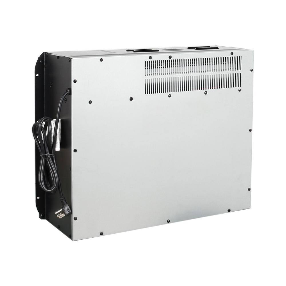 24 in. Wall Mount Electric Fireplace Insert in Black with Tempered Glass, Brick - Hercitys