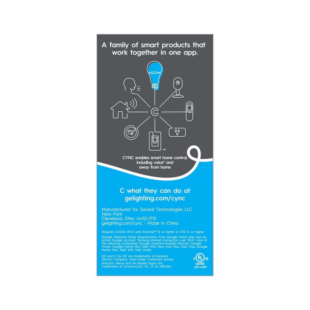 100-Watt EQ A19 Full Color Dimmable Smart LED Light Bulb - Hercitys