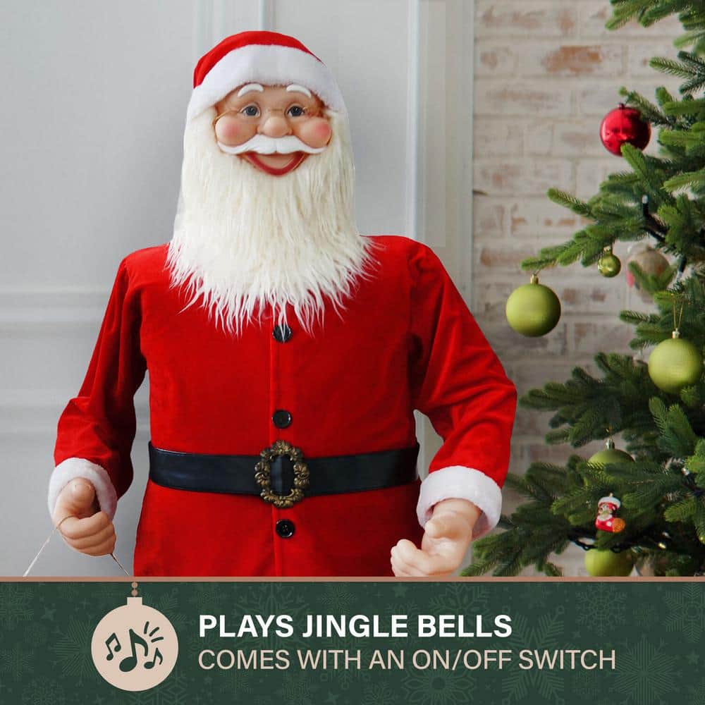 58 in. Musical Christmas Santa Claus Holding a Chalkboard - Hercitys