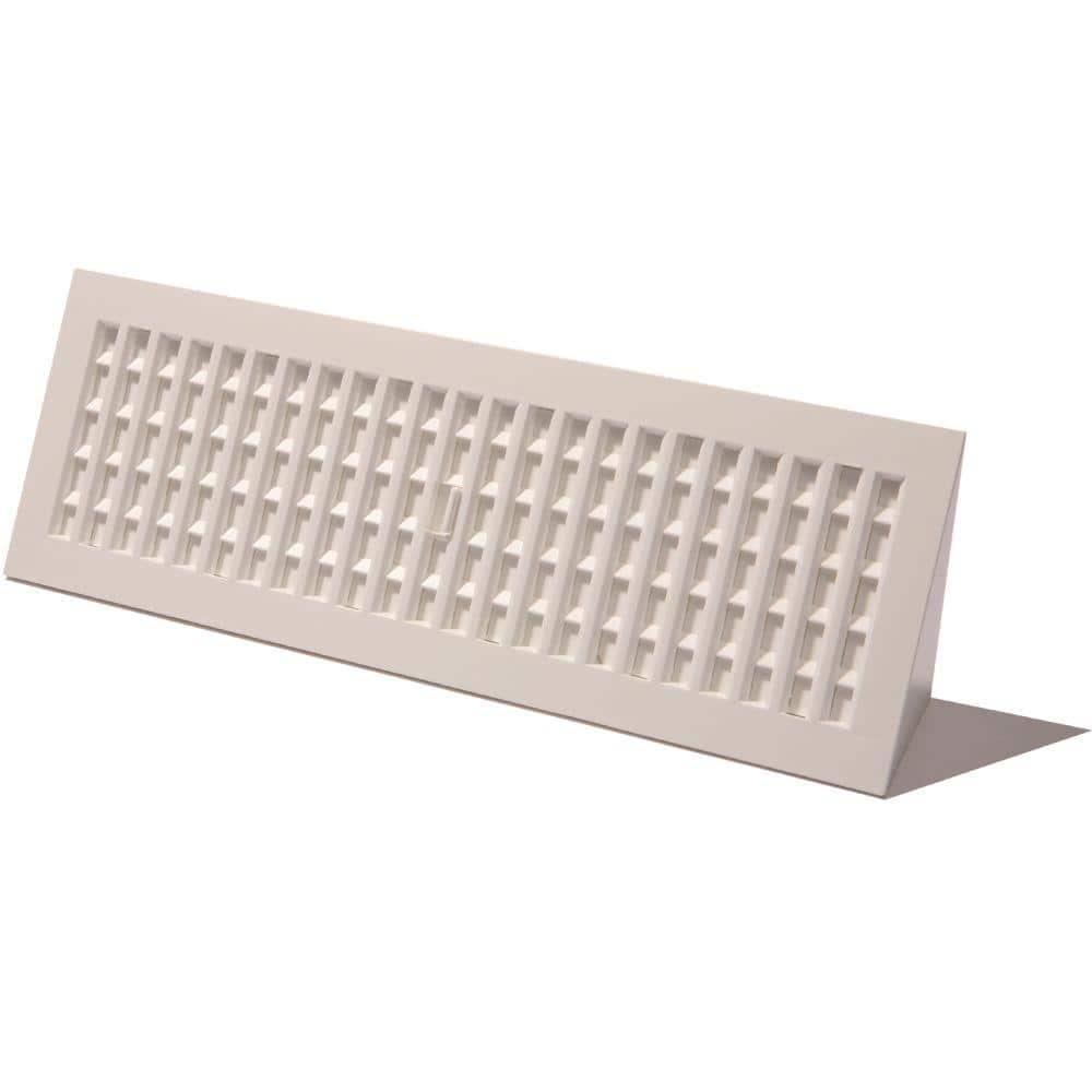 3 in. x 18 in. Plastic Baseboard Register, White - Hercitys