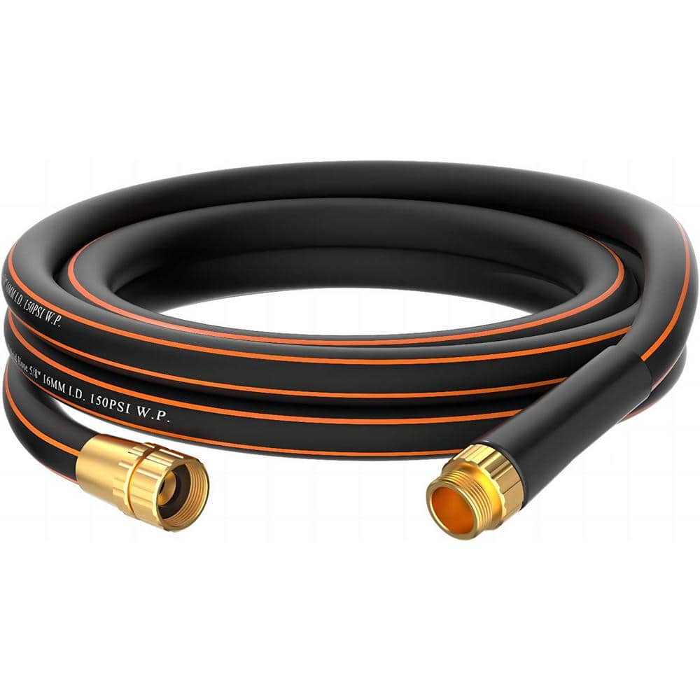 5/8 in. x 10 ft. Garden Hose Heavy-Duty Black Garden Hose Rubber Water Hose, No-Kink, Leakroof Gardening Hose - Hercitys