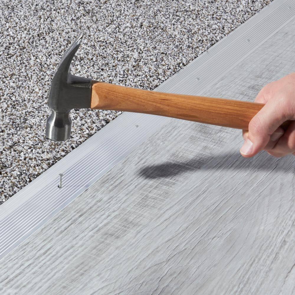 2″X 36″ SILVER ALUMINUM CARPET TRIM W/SCREW NAILS - Hercitys