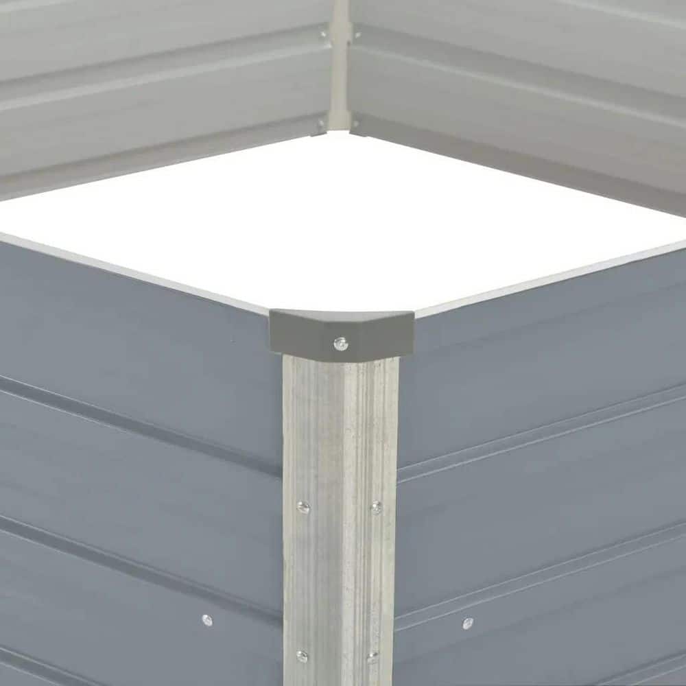 50.8 in. x 50. 8 in. x 18. 1 in. Raised Garden Bed, Metal Galvanized Steel, Gray - Hercitys