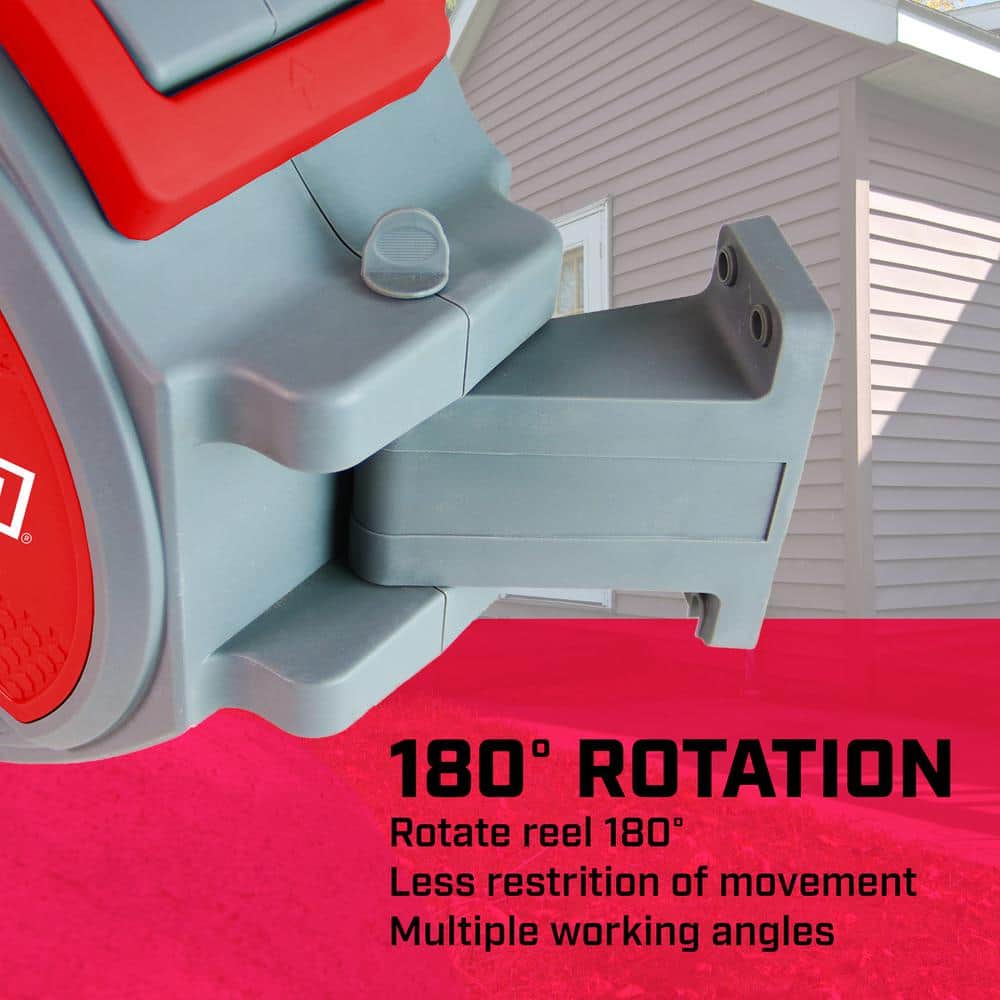 1/2 in. dia. x 65 ft. Heavy-Duty Wall Mount Retractable Hose Reel - Hercitys