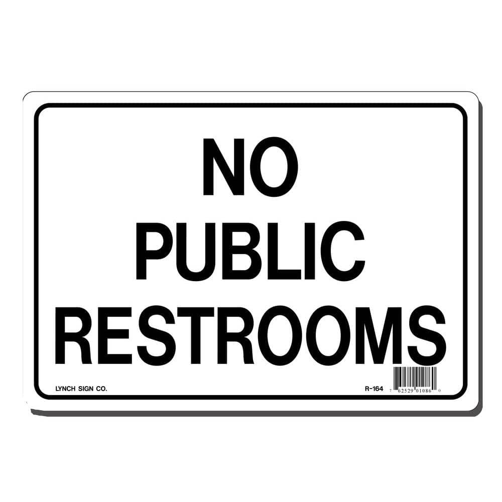 10 in. x 7 in. No Public Restrooms Sign Printed on More Durable, Thicker, Longer Lasting Styrene Plastic - Hercitys