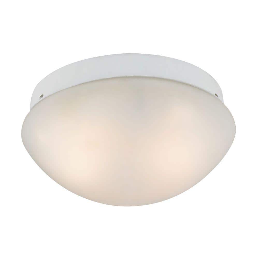 2-Light White Mushroom Flushmount - Hercitys