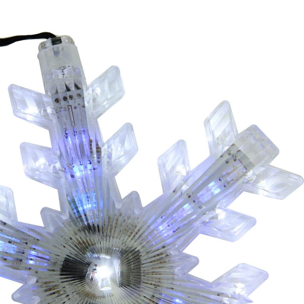 2.08 ft. 3-Light Cascading Blue and White Snowfall LED Snowflake Christmas Lights - Hercitys
